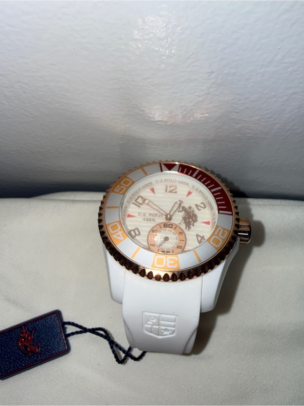 U.S. Polo Assn. White and Gold Men’s Sport Watch